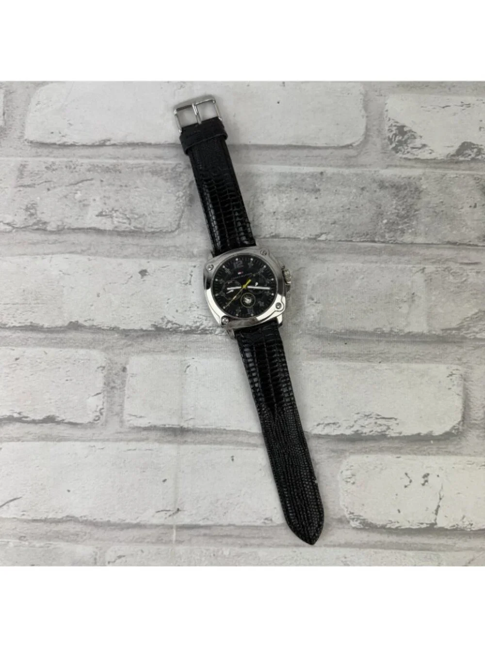 Tommy Hilfiger Mens Watch Black Multi Dial Stainless T10174 New Battery